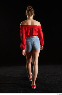 Stacy Cruz 1 blue jeans shorts casual dressed red off…